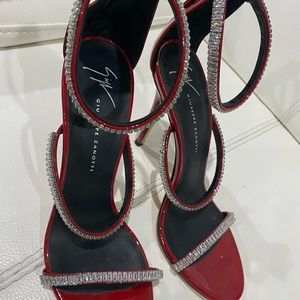 GIUSEPPE ZANOTTI Red Sparkly Heels size 8